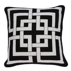 Parkland Collection Decorative Transitional Black and White Pillow Cover  PILA11001C