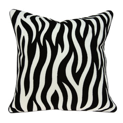 Parkland Collection Decorative Transitional Black and White Zebra Pillow Cover PILA11003C