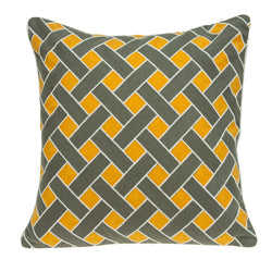 Parkland Collection Decorative Transitional Grey and Orange Pillow Cover PILA11004C
