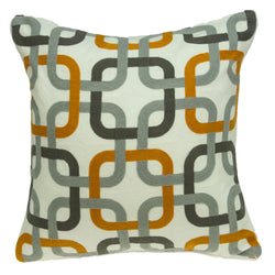 Parkland Collection Decorative Transitional Grey and Orange Pillow Cover PILA11005C