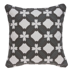 Parkland Collection Decorative Transitional Grey and White Pillow Cover PILA11007C