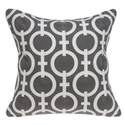 Parkland Collection Decorative Transitional Grey and White Pillow Cover PILA11009C