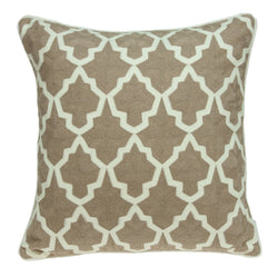 Parkland Collection Decorative Transitional Beige and White Pillow Cover PILA11010C