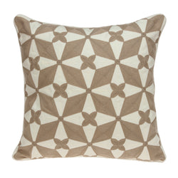 Parkland Collection Decorative Transitional Beige and White Pillow Cover PILA11011C