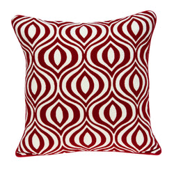 Parkland Collection Decorative Transitional Red and White Pillow Cover PILA11016C