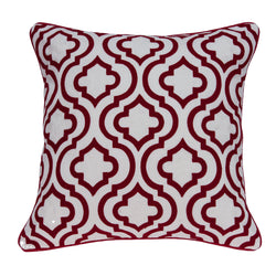 Parkland Collection Decorative Transitional Red and White Pillow Cover PILA11018C