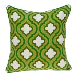Parkland Collection Decorative Traditional Green and White Pillow Cover PILA11020C