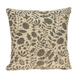 Hina Transitional Beige Floral Print Pillow Cover