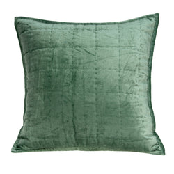 Parkland Collection Decorative Transitional Green Solid Quilted Pillow Cover PILE11169C