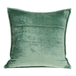 Parkland Collection Decorative Transitional Green Solid Quilted Pillow Cover With Poly Insert PILE11169P