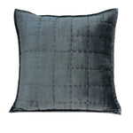 Parkland Collection Decorative Transitional Charcoal Solid Quilted Pillow Cover PILE11170C
