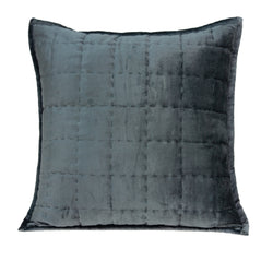 Parkland Collection Decorative Transitional Charcoal Solid Quilted Pillow Cover PILE11170C