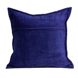 Parkland Collection Decorative Transitional Royal Blue Solid Quilted Pillow Cover With Poly Insert PILE11171P