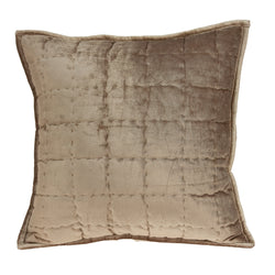 Parkland Collection Decorative Transitional Taupe Solid Quilted Pillow Cover PILE11173C