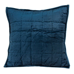 Parkland Collection Decorative Transitional Navy Blue Solid Quilted Pillow Cover PILE11179C
