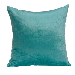 Parkland Collection Decorative Transitional Aqua Solid Pillow Cover With Poly Insert PILE11225P