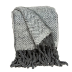 Parkland Collection Transitional Grey Handloomed Mohair Wool Throw THRE21006