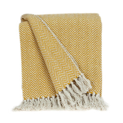 Parkland Collection Transitional Yellow Handloomed Cotton Throw THRE21026